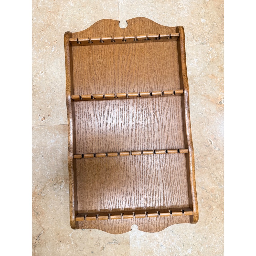 Tripar Wood Spoon Display Rack Wall Mount 36 Slot Brown 22" x 12"x1 1/2"